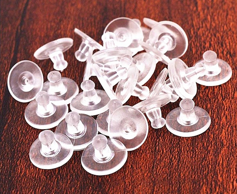 Kinteshun Silicon Rubber Stud Earring Backs,Soft Clear Safety Round Disc Earnuts Earring Stopper for DIY Jewelry Making Supplies(100pcsï¼‰ - Image 3